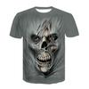 Comércio exterior Amazon anime verão impressão digital horror crânio 3D masculino camiseta casual masculino europeu e americano Top