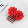 Nuevo tocado de moda europea y americana, horquilla, plato nupcial, peine para el cabello, doble flor de rosa de simulación, peine para el cabello