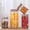 Pote de Vidro Transparente Selado com Tampa de Madeira com Textura de Grão, Pote de Armazenamento para Cozinha, Pote para Conservas, Pote para Armazenamento de Alimentos Enlatados, Pote para Armazenamento de Grãos, Pote Mason