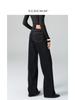 Essencial para o Dia a Dia/Calça Jeans Feminina de Cintura Alta em Preto e Cinza, Calça Reta Loose Slim Fit, Novo Estilo Primavera 2026, Emagrecedora e Versátil