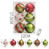 Bola de Navidad Transfronteriza de 6 cm Colgante Decoración para Árbol de Navidad Bola de Plástico Pintada Rojo Navidad Blanco Verde con Manchas