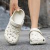 Sapatos de Crocodilo Transfronteiriços Masculinos Primavera e Verão Novas Chinelas de Dedo com Solado Grosso Absorvente de Choque Chinelos Preguiçosos Sandálias de Ponta Fechada para Praia e Rafting