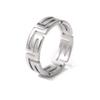Anillo de Acero de Titanio de Moda para Hombre con Patrón de la Gran Muralla Par de Anillos de Acero Inoxidable Huecos Palindrómicos Geométricos Hip-Hop Joyería Estilo Minimalista