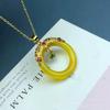 Colgante Donut de Calcedonia Tipo Hielo al por Mayor Anillo Ping An Borla Plateada Colgante Circular Ágata Jade Collar
