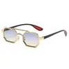 Óculos de Sol com Armação de Metal Lente Dupla Masculino Outdoor Anti-UV Moda Estilo Esportivo Haste Vermelha Óculos Aviador Ins