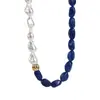 N13094 Colar Retro Francês Irregular de Pérolas Barrocas para Mulheres, Corrente de Clavícula Colorida Elegante de Resina