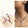 Conjunto de Collar y Pendientes Europeos y Americanos de Moda Transfronteriza con Incrustaciones de Diamantes Sencillos, Conjunto Moderno de Pendientes y Collar de Novia Estilo Europeo y Americano