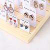 Soporte para aretes de madera maciza almacenamiento soporte para joyas aretes de escritorio cartón soporte para aretes accesorios para puesto soporte de exhibición de joyas
