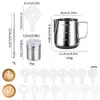 Juego de Tazas de Acero Inoxidable con Pico Delgado para Arte Latte Utensilios de Café Botella para Polvo Taza de Café Latte Taza Graduada Engrosada