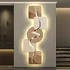 Quadros decorativos com iluminação LED transfronteiriços, estilo luxo leve, adequados para hall de entrada, corredor e passagem, criando uma atmosfera sofisticada e elegante, design minimalista