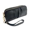 Bolsa de Mão Plissada Popular, Bolsa de Mão Feminina, Carteira Feminina Fashion e Simples com Zíper Duplo, Bolsa de Celular de Alta Qualidade