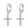 Brincos de argola europeus e americanos transfronteiriços para mulheres, brincos cravejados de diamantes, brincos de imitação de moissanita totalmente cravejados, atacado de brincos de alta qualidade