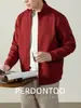 Cárdigan de Algodón Pesado de Tacto Suave 400g, Amigable con la Piel, Cuello Alto para Hombre, Chaqueta Deportiva Casual de Alta Gama con Cremallera para Otoño e Invierno 2026
