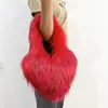 Bolso de Mano Pequeño de Piel Sintética de Mapache, Bolso de Piel Elegante de Gama Alta, Nuevo Modelo 2023 Bolso con Forma de Corazón, Bolso de Felpa Ecológico de Gama Alta