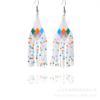 Pendientes de cuentas de estilo bohemio europeo y americano color tejido a mano borla larga pendientes de cuentas Miyuki venta al por mayor