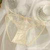 Bragas Sexy de Encaje Satinado Texturizado, Puro Deseo, Pierna Alta, Algodón Puro Antibacteriano, Tiro Bajo, Transpirables
