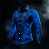 Camisa Cárdigan de Manga Larga con Cuello Estampado 3D de Venta Caliente de Comercio Exterior Transfronterizo Amazon Temu