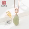 Hebilla de plata de ley 925 con cabeza de hebilla galvanizada en oro de 18 quilates, hebilla de jade con diamantes antiguos de Rai, hebilla de Buda con clip para hombre y mujer.