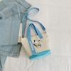 Bolso Mensajero Versátil Bolso Pequeño de Descanso Bolso de Lona para Mujer Lindo para Viajar Dibujo Animado 2024 Portátil Corea del Sur Nuevo Contraste de Color