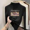 Camiseta base de doble cara con forro polar para niñas, manga larga para otoño e invierno con cuello medio alto, cálida y adecuada para usar en capas