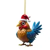 2023 Novo Transfronteiriço Natal Criativo Animal Galinha Galo Série Pingente Pingente Árvore de Natal Pingente Acrílico