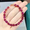 Pulseira de Granada de Magnésio e Alumínio Natural Envio Completo Rosa Roxo Prata S925 Seiko Incrustada Pulseira Estilo Corte