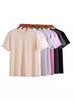 Transmissão ao Vivo Popular Peso Pesado 220Gt Camiseta Gola Redonda Penteada Justa Siro-Fiado High-End Confortável Cor Pura Manga Curta Pode Ser Personalizada