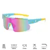 Gafas de Ciclismo, Gafas de Sol Coloridas para Deportes al Aire Libre, Modelos Populares Transfronterizos en Europa y América, Película Verdadera Viento de Carretera Protección UV Gafas de Sol para Montañismo