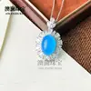 Venta al por mayor del fabricante: Colgante Redondo Cabujón de Calcedonia Verde Hielo de Alta Calidad Incrustado Plateado en Plata 925, Elegante Collar con Gema en Forma de Huevo