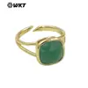 WT-R522 polvo de gema cuadrada de color cristal brillante multicolor opcional anillo para uso diario joyería para niñas