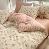 Juego de Cama de Algodón Puro de Cuatro Piezas 100% Algodón Funda de Edredón Sábanas Dormitorio Juego de Tres Piezas Cama Sábanas 2025 Nuevo Estilo