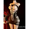 Lencería de una pieza estilo europeo y americano con entrepierna abierta, medias sexys de talla grande con transparencias, vestido ajustado sexy seductor, se puede personalizar con etiquetas