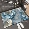 Porta de vaso sanitário leve e luxuosa com flor tridimensional, absorvente, antiderrapante, de secagem rápida, tapete para porta de vaso sanitário, resistente à sujeira, resistente ao desgaste