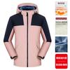 Chaqueta gruesa y fina con logotipo impreso personalizado para construcción de grupos al aire libre, a prueba de viento y frío, cálida, tres en uno, chaqueta de trabajo para hombres y mujeres