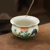 Quemador de incienso de cerámica color rojo sílex hecho en fábrica con nueve agujeros para uso doméstico, soporte para varillas de incienso, diseño sin polvo