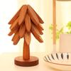 Estera de aislamiento térmico para árbol de Navidad, madera maciza, estera de aislamiento térmico para un árbol, estera para mesa de comedor, estera creativa para olla caliente para el hogar, posavasos, productos de madera