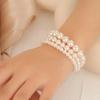 Pulsera elástica apilable de imitación perla retro para comercio exterior europeo y americano, elegante, versátil, joyería para mujer, nuevo estilo