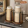Dispensador de Copos Descartáveis Suporte de Copos de Madeira Nogueira para Mesa Porta Copos para Café Chá Estilo Chinês Porta Copos de Papel