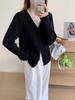 Cárdigan de punto con cuello en V para mujer, Top de punto trenzado retro de color liso, Adecuado para ir al trabajo, Chaqueta suéter de punto trenzado suave y acogedora para mujer