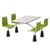 Juego de Mesa y Sillas para Comedor de Cafetería Escolar de Empresa para Personal y Estudiantes, Mesas y Sillas para 4 y 6 Personas, Mesa y Sillas Integradas de Pizarra Comerciales