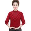 Ropa de Punto de Visón Sintético Nueva de Otoño e Invierno para Mujeres de Mediana Edad y Mayores, Manga Larga, Cuello Alto Medio, Terciopelo Todo en Uno Espesado, Ropa de Punto para Madre