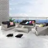 Departamento de Ventas de Sofás de Ratán para Exteriores Sofá de Ocio Impermeable Protección Solar para Patio de Villa Silla de Ratán Muebles para Habitación Soleada Balcón
