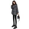 Abrigo de Lana de Espiga para Mujer para Otoño e Invierno Combinación Total 2022 Nuevo Abrigo de Lana a Cuadros Suelto de Largo Medio para Petite