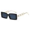Nueva Caja de Moda Cadena Metálica Simple Show Europeo y Americano Gafas de Sol de Lujo Ligero Gafas de Sol del Mismo Estilo de Celebridad de Internet Gafas de Sol de Moda