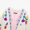 Venta al por mayor transfronteriza 2026 Moda europea y americana versátil casual simple chaqueta holgada con bordado floral de cuello en V para mujer D226465