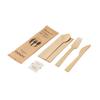 Conjunto de Talheres Descartáveis de Bambu Personalizado (Faca, garfo, colher) Feito de Bambu e Pode Ser Biodegradável e Ecológico