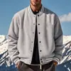 Comércio Exterior Transfronteiriço Outono e Inverno Estilo Americano Jaqueta Baseball Gola Alta e Calça Longa com Lã Roupa de Exterior Casual Masculina Conjunto Esportivo Solto