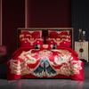 Kolaike boda 100 jacquard algodón de fibra larga dragón y fénix grande juego de cuatro piezas ropa de cama multipieza venta al por mayor