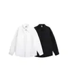 ACE Outono Novo Estilo Americano Simples Tendência Marca Camisa Cor Sólida Preto e Branco Manga Longa Masculino Gola Lapela Top HS2779