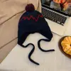 Chapéu de Lã Cinza Vintage para Mulheres, Estilo Faculdade Fair Isle de Inverno, Chapéu de Tricô Quente Espesso com Proteção de Orelhas, Gorro Versátil